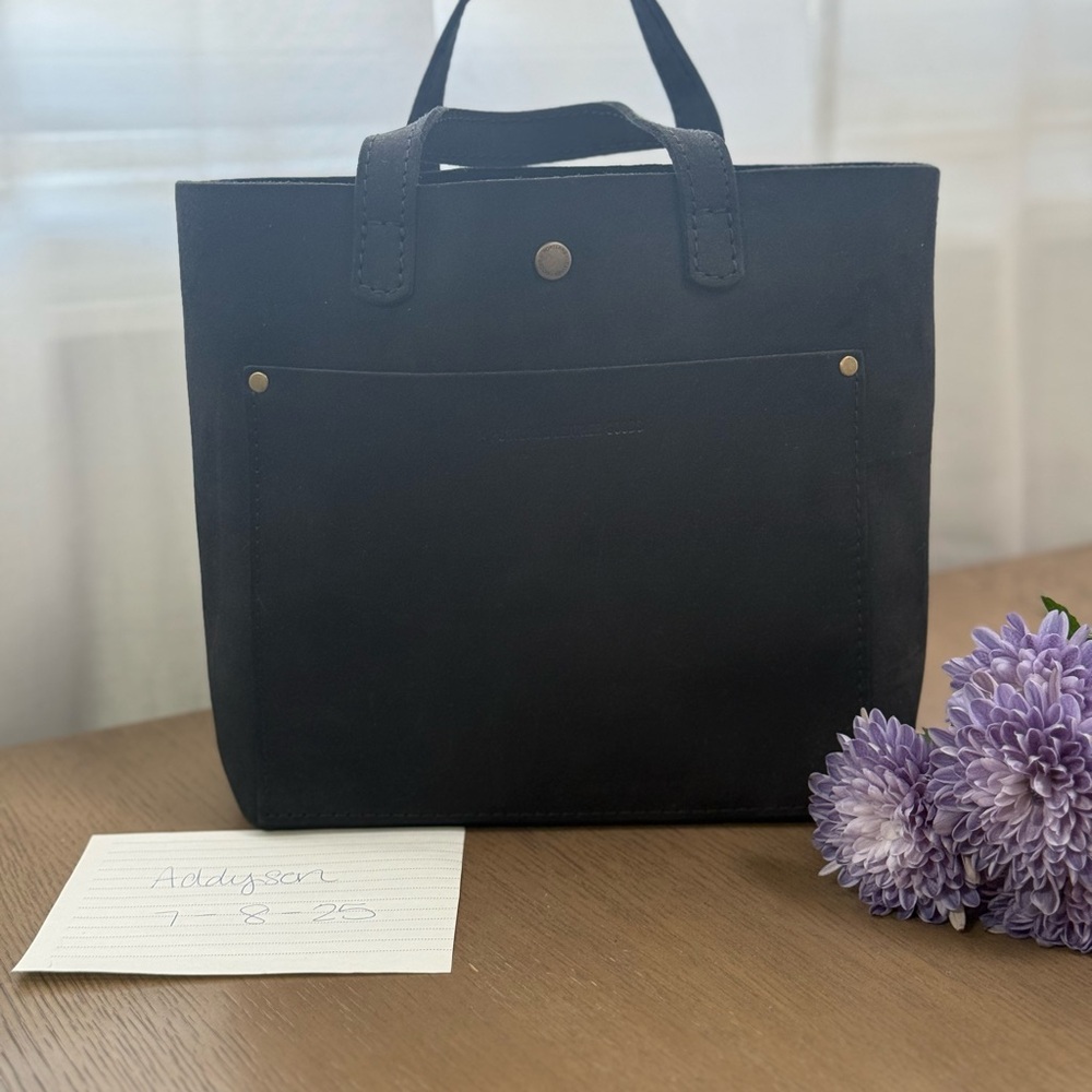 Portland Leather AP Shadow Black Mini Crossbody Tote